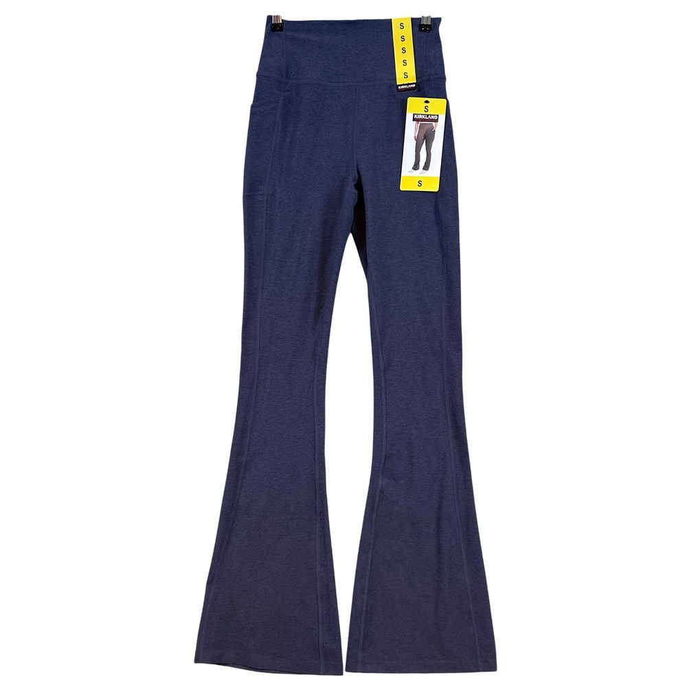NWT Womens Deep Purple/Blue Heather High Rise Flare Leggings Side Pockets‎ •S•